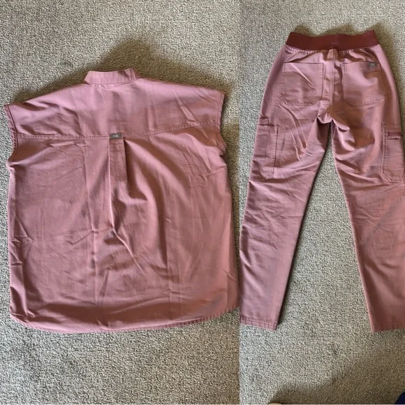 FIGS XXS/XXS-P Mineral Mauve Rafaela and High-Waisted Yola Set - Picture 5 of 5